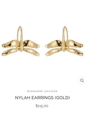 Mignonne Gavigan Nylah Sculpted Drop Earrings - Gold NWT